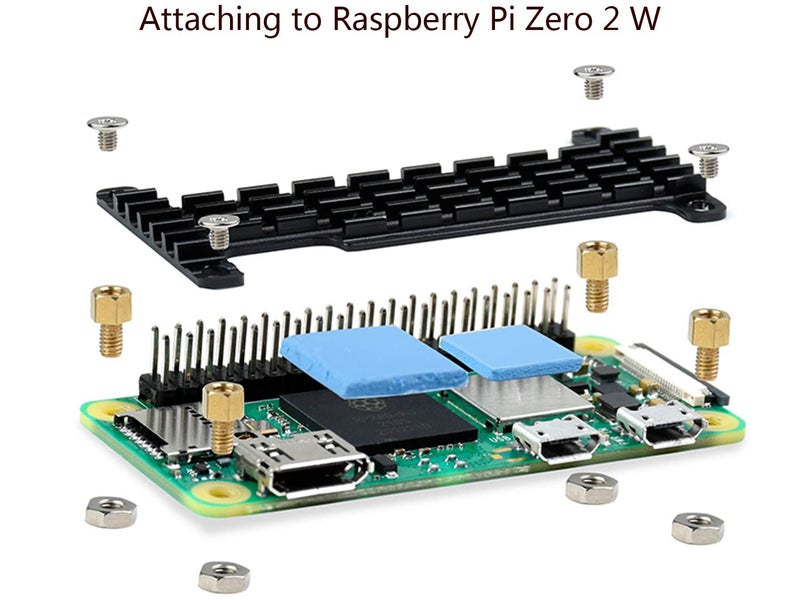 Waveshare Aluminum Heatsink Cooler with Thermal Tapes for Raspberry Pi Zero 2 W/WH - Image 2